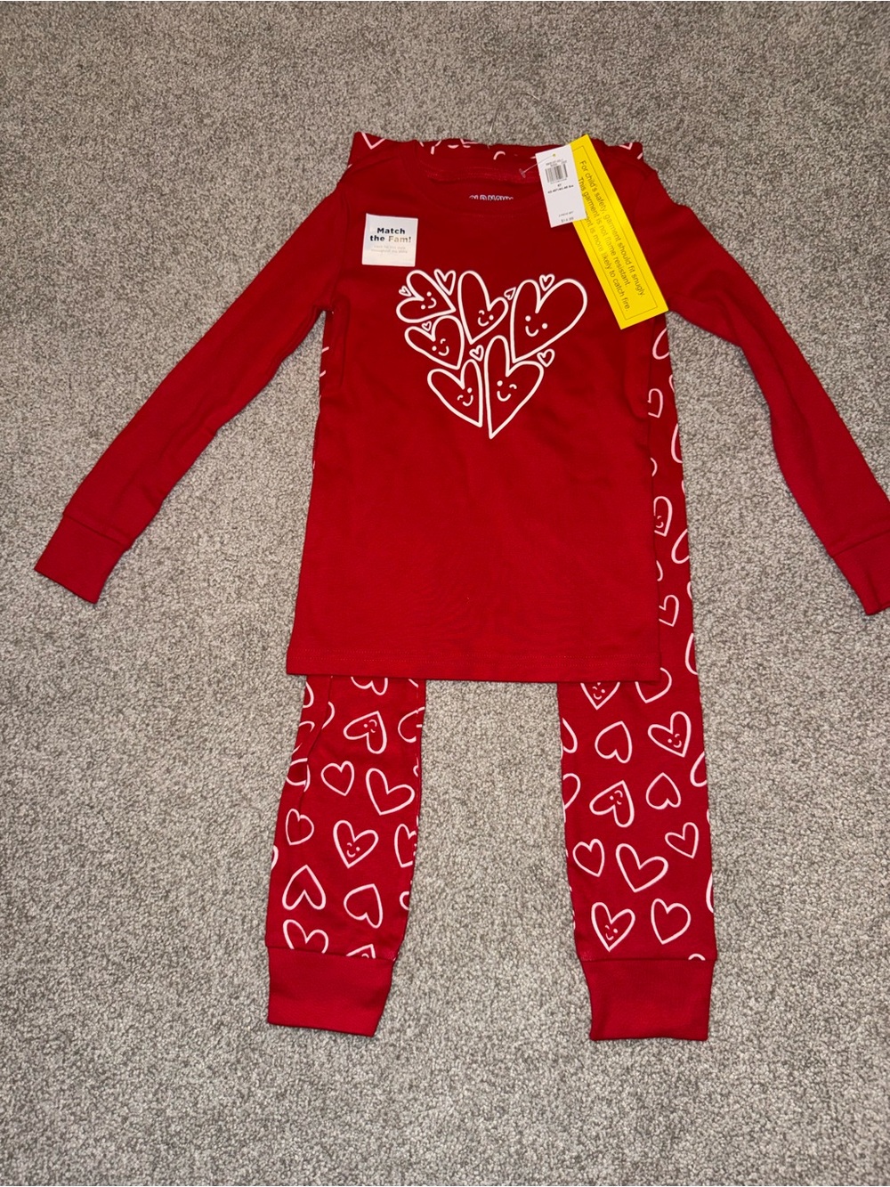 NWT Old Navy Red Heart Print Kids Pajama Set
